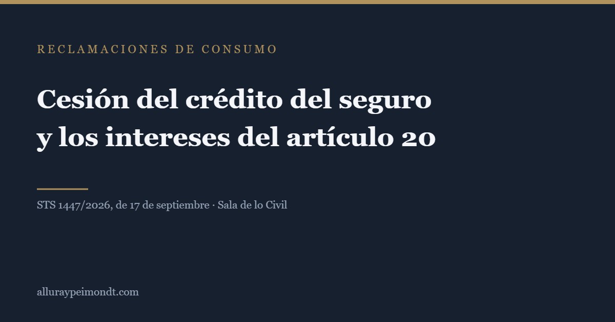 Póliza de seguro y documento de cesión de crédito